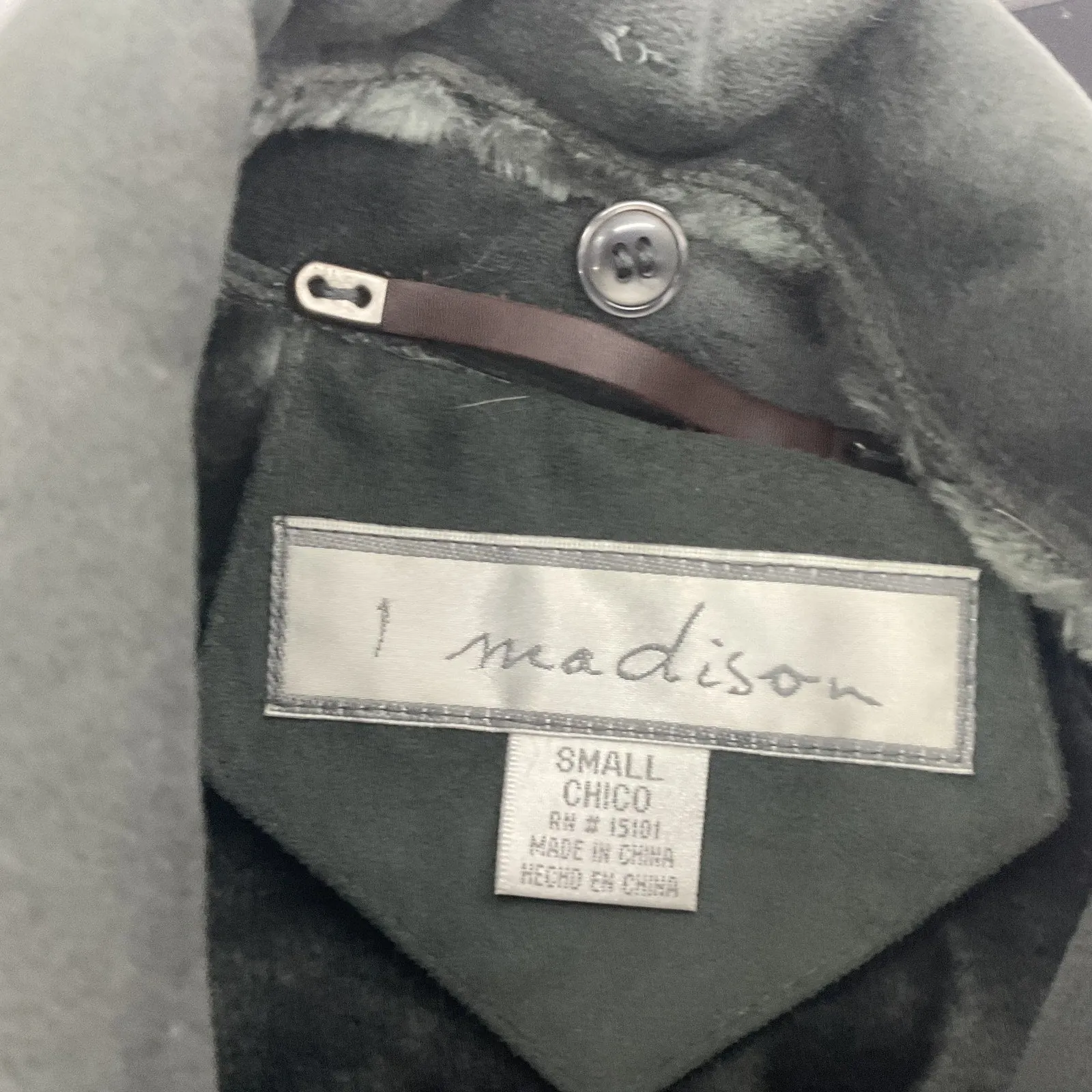 1 Madison Women's Gray Faux Suede Winter Pea Coat Polyester Size Small Preowned