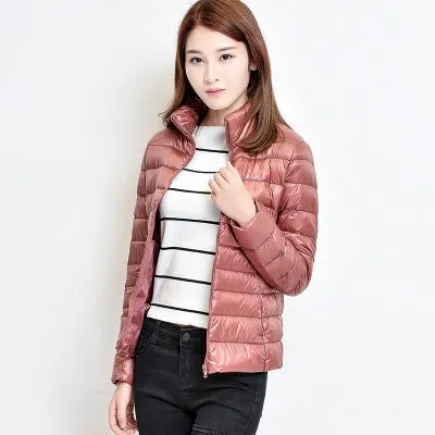 2017 New Women Winter Coat Fashion 90% White Duck Down Jacket Ultralight Portable Slim Down Coat Female Winter Jackets Parkas