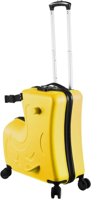20" Ride On Suitcase for Kids 3-6 | Toddler Ride On Suitcase W Safety Belt | Kids Carry Luggage With Silent Wheels | Toddler Luggage Combination Lock for Children | Equipped With Handlebars Pedals