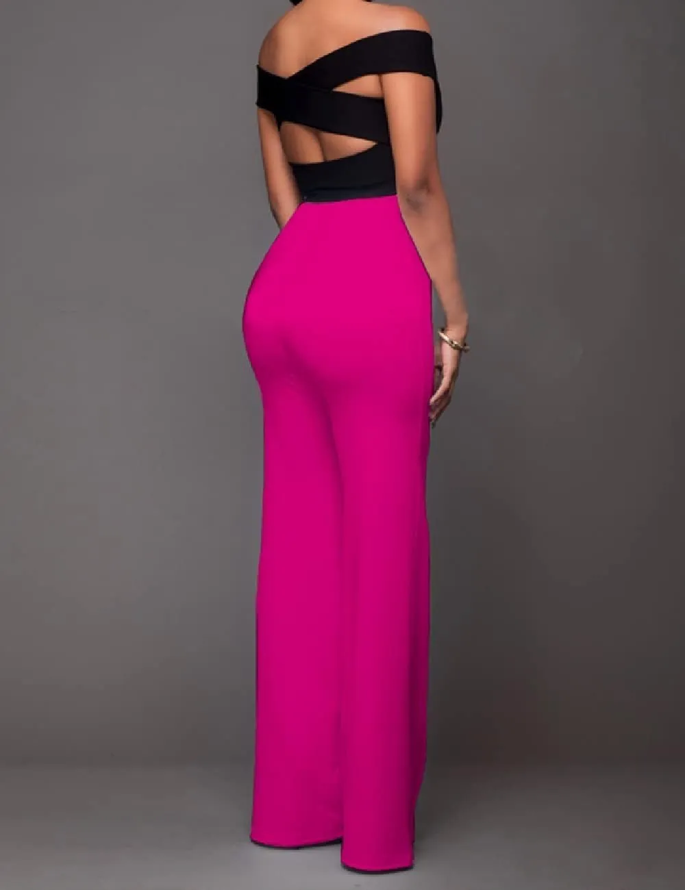 A ADILACA Women's 6-Button Trousers, Casual Work Office Basic Flare Dress Pants, High Waist Straight-Leg Long Pants