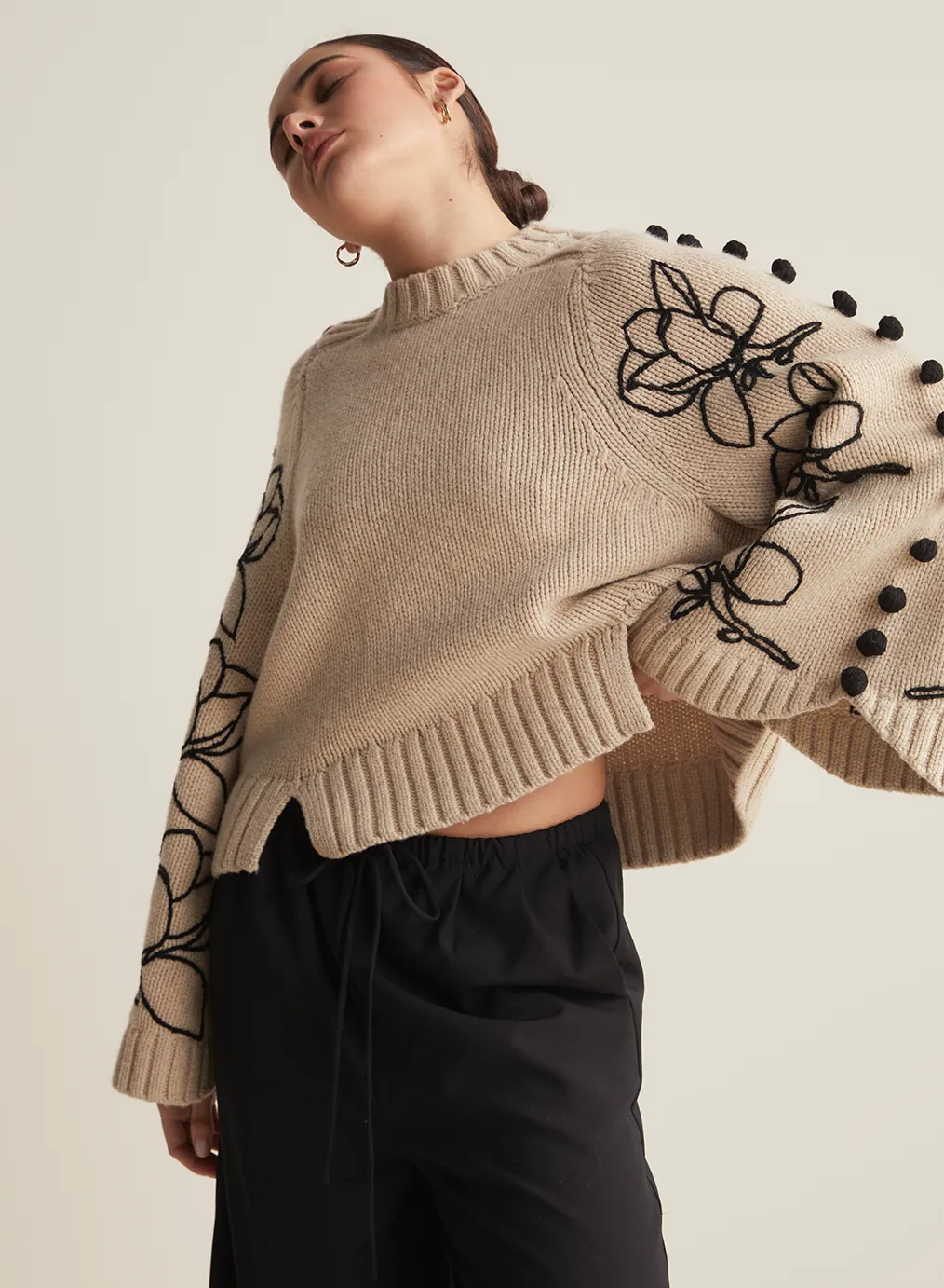 Adele Wool Embroidery Knit