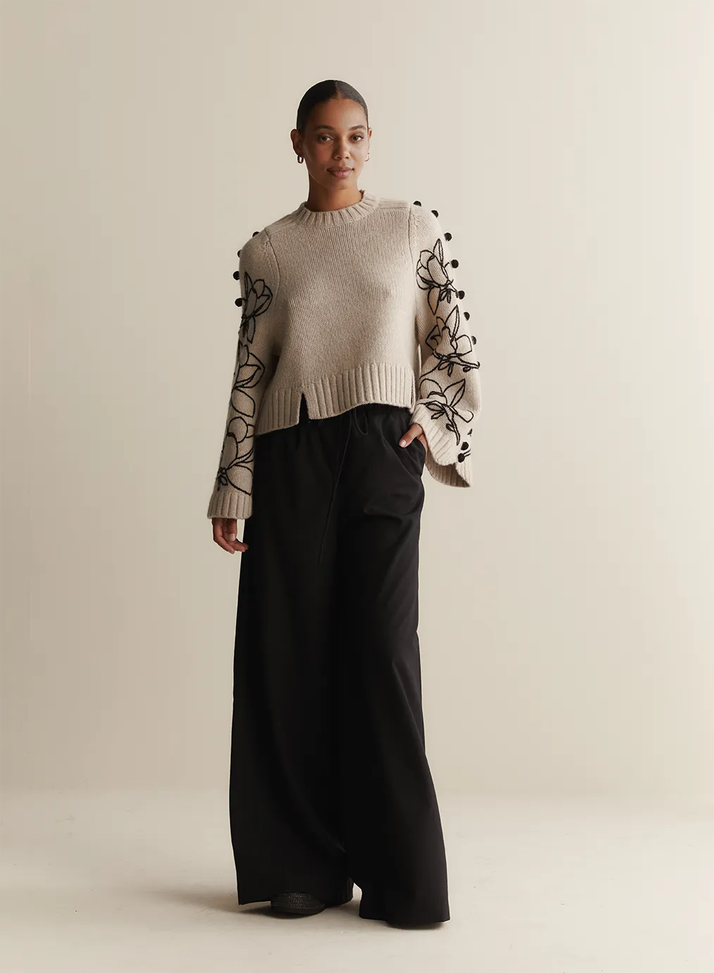 Adele Wool Embroidery Knit