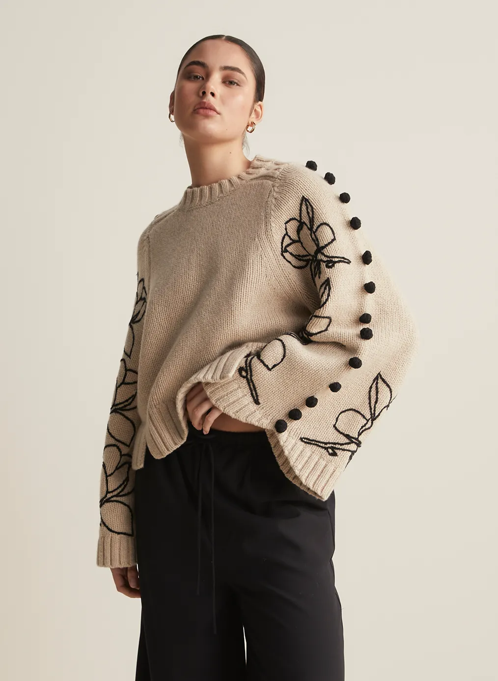 Adele Wool Embroidery Knit