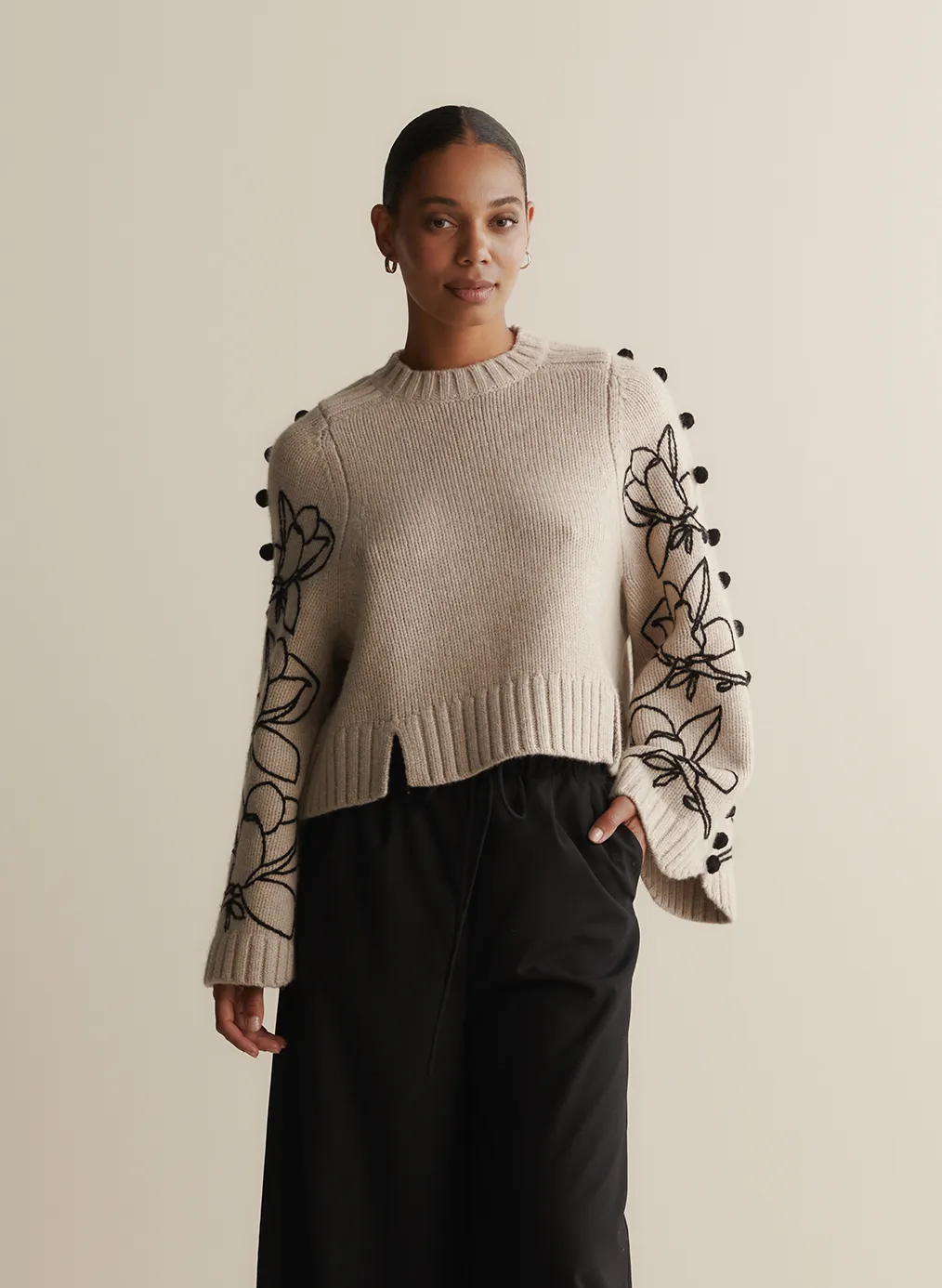 Adele Wool Embroidery Knit