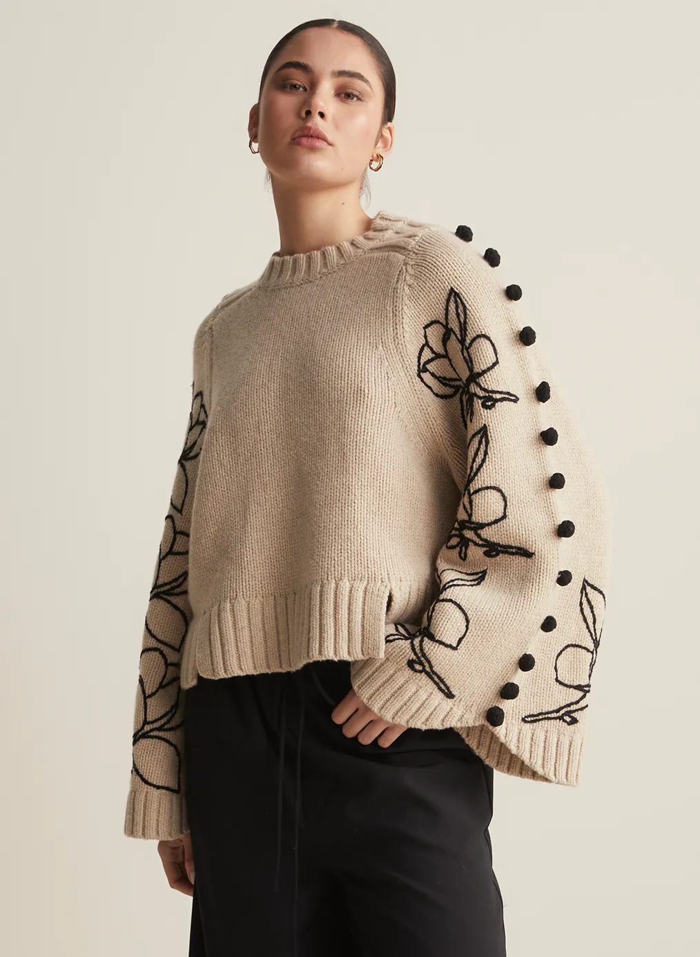 Adele Wool Embroidery Knit
