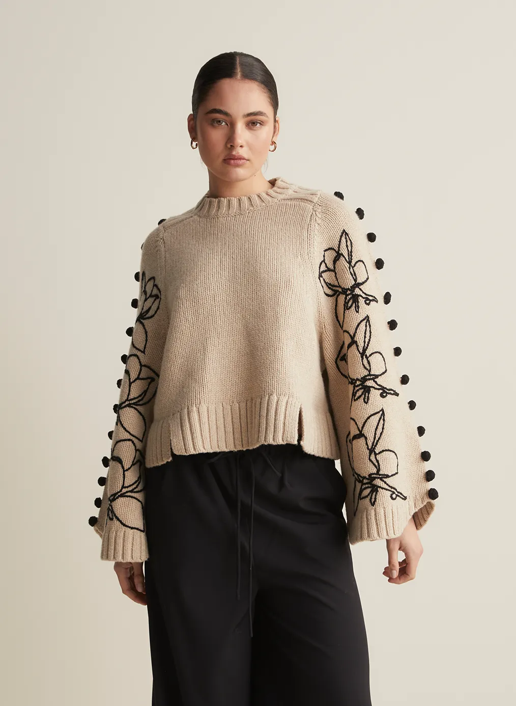 Adele Wool Embroidery Knit