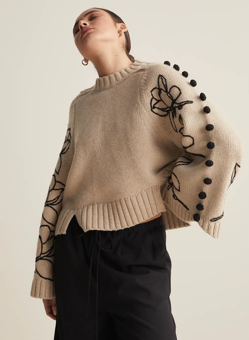Adele Wool Embroidery Knit