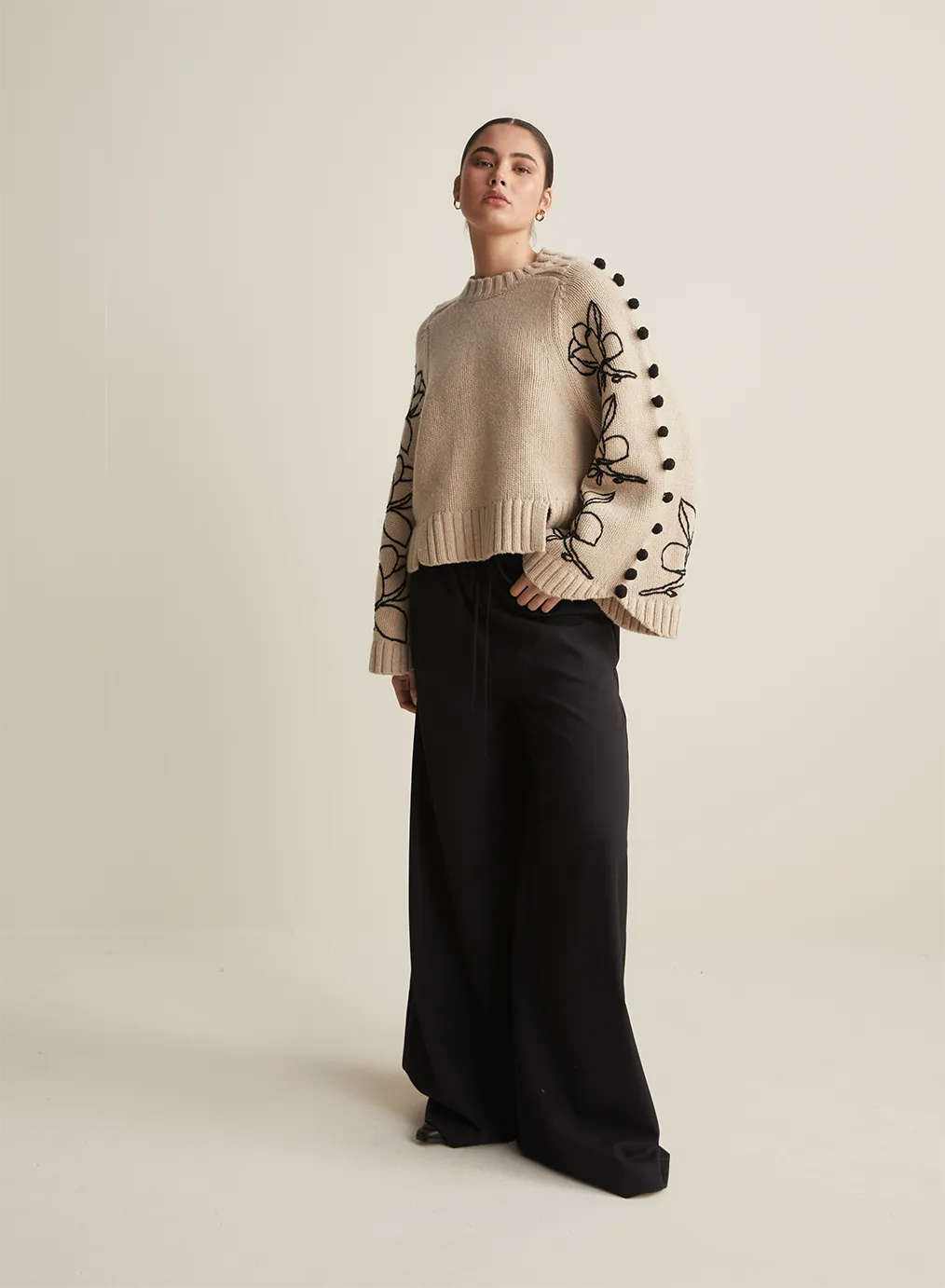 Adele Wool Embroidery Knit