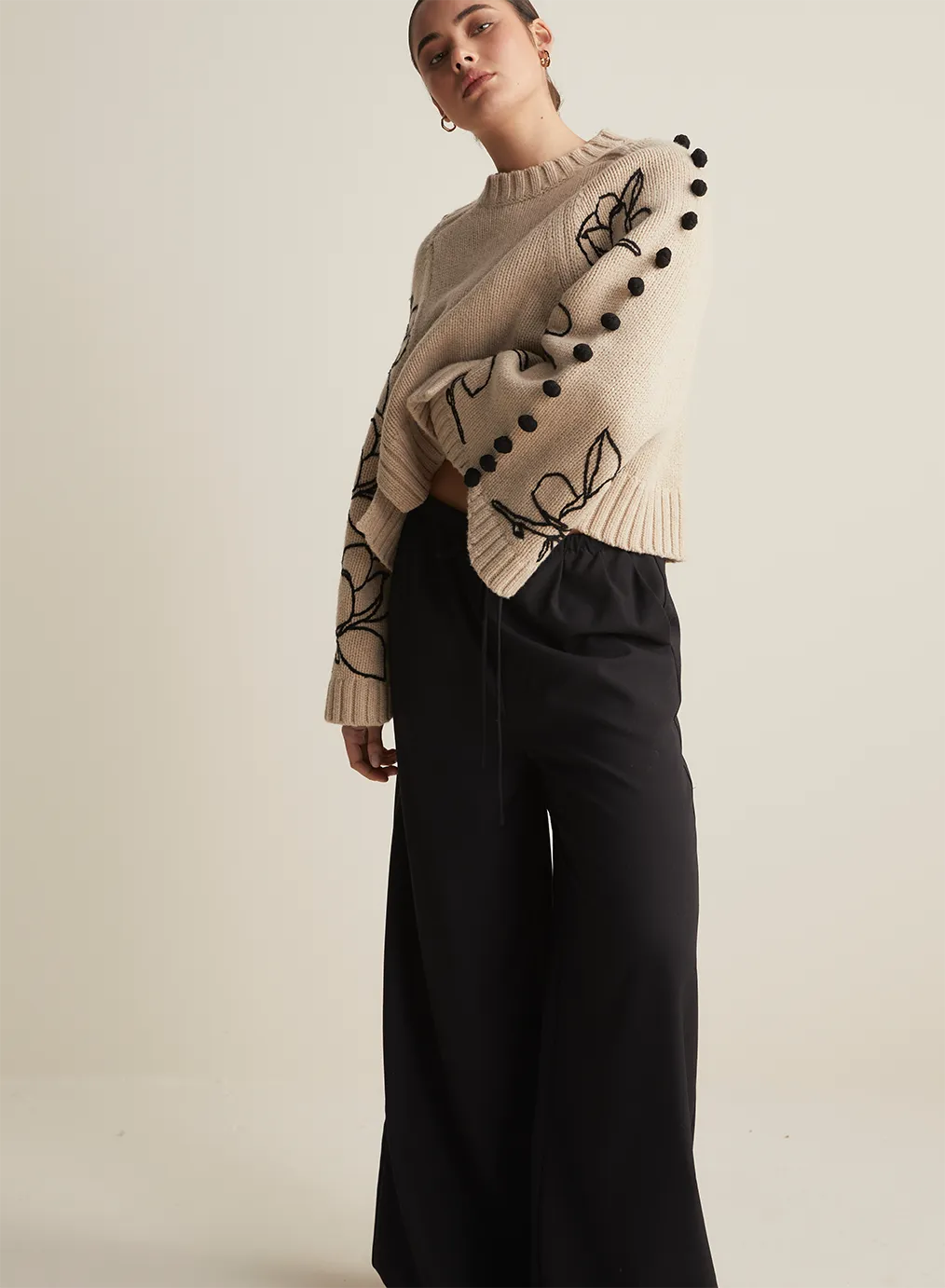 Adele Wool Embroidery Knit