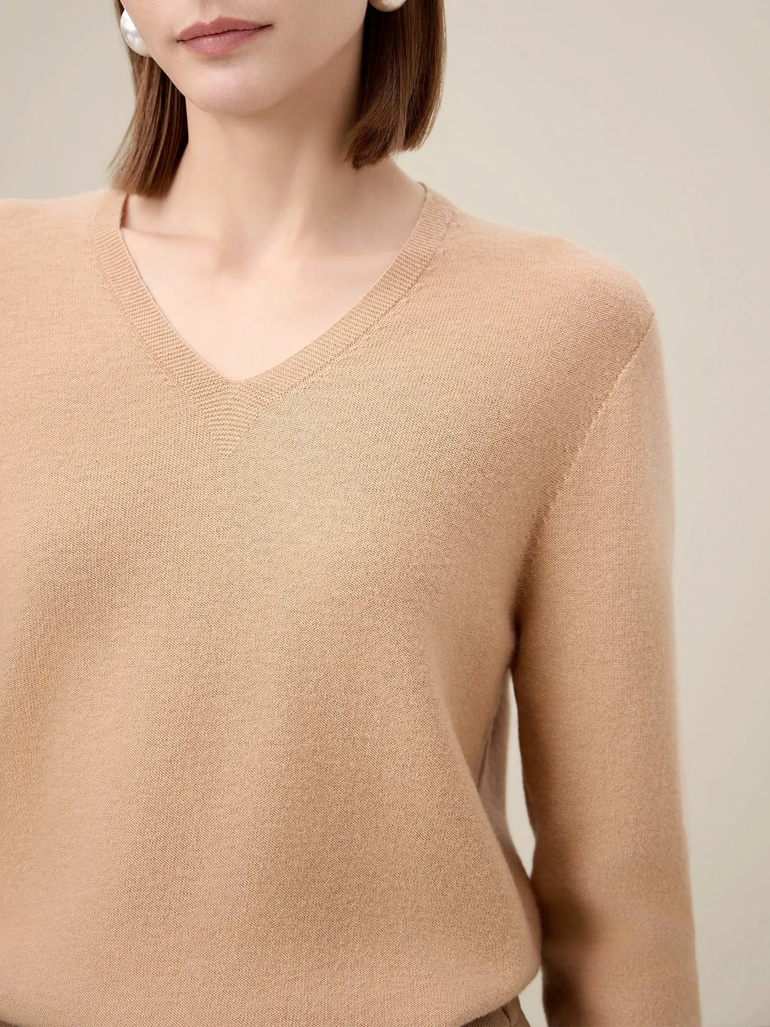 Amoretu Women's 100% Wool Simple Knitted Sweater