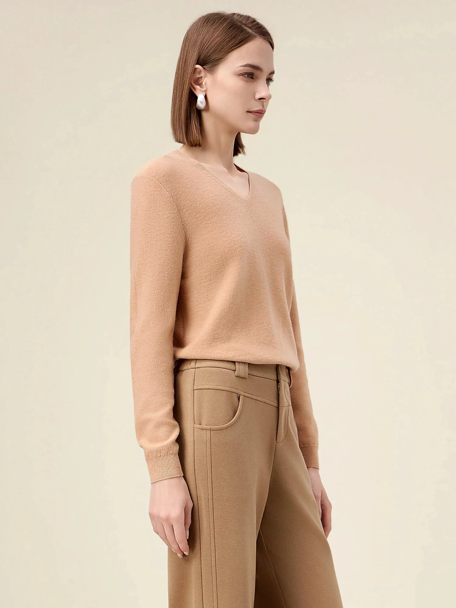 Amoretu Women's 100% Wool Simple Knitted Sweater