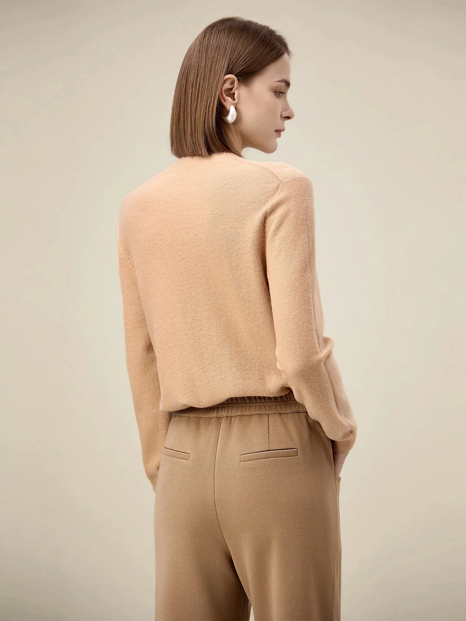 Amoretu Women's 100% Wool Simple Knitted Sweater