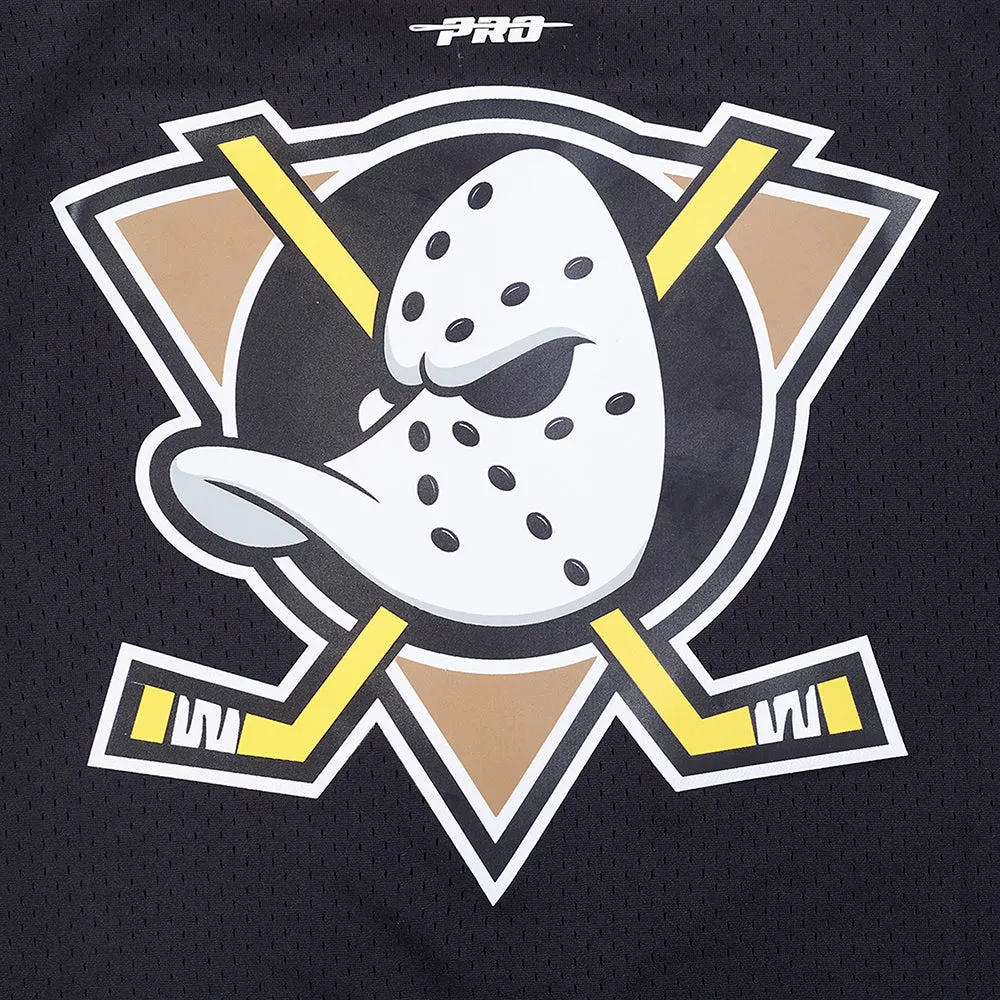 ANAHEIM DUCKS CLASSIC MESH MEN'S BUTTON DOWN SHIRT (BLACK/ORANGE)
