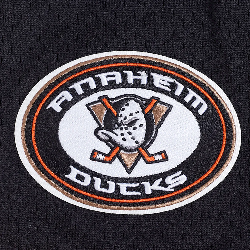 ANAHEIM DUCKS CLASSIC MESH MEN'S BUTTON DOWN SHIRT (BLACK/ORANGE)