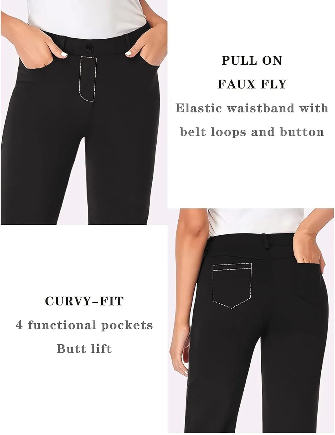 Bootcut Dress Pants for Women High Waisted Business Trousers Casual Work Pant Pull On Office Slacks with Pockets 2025