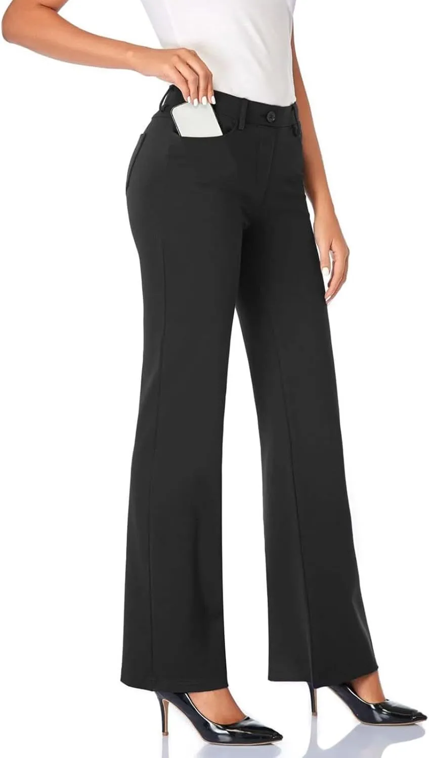 Bootcut Dress Pants for Women High Waisted Business Trousers Casual Work Pant Pull On Office Slacks with Pockets 2025
