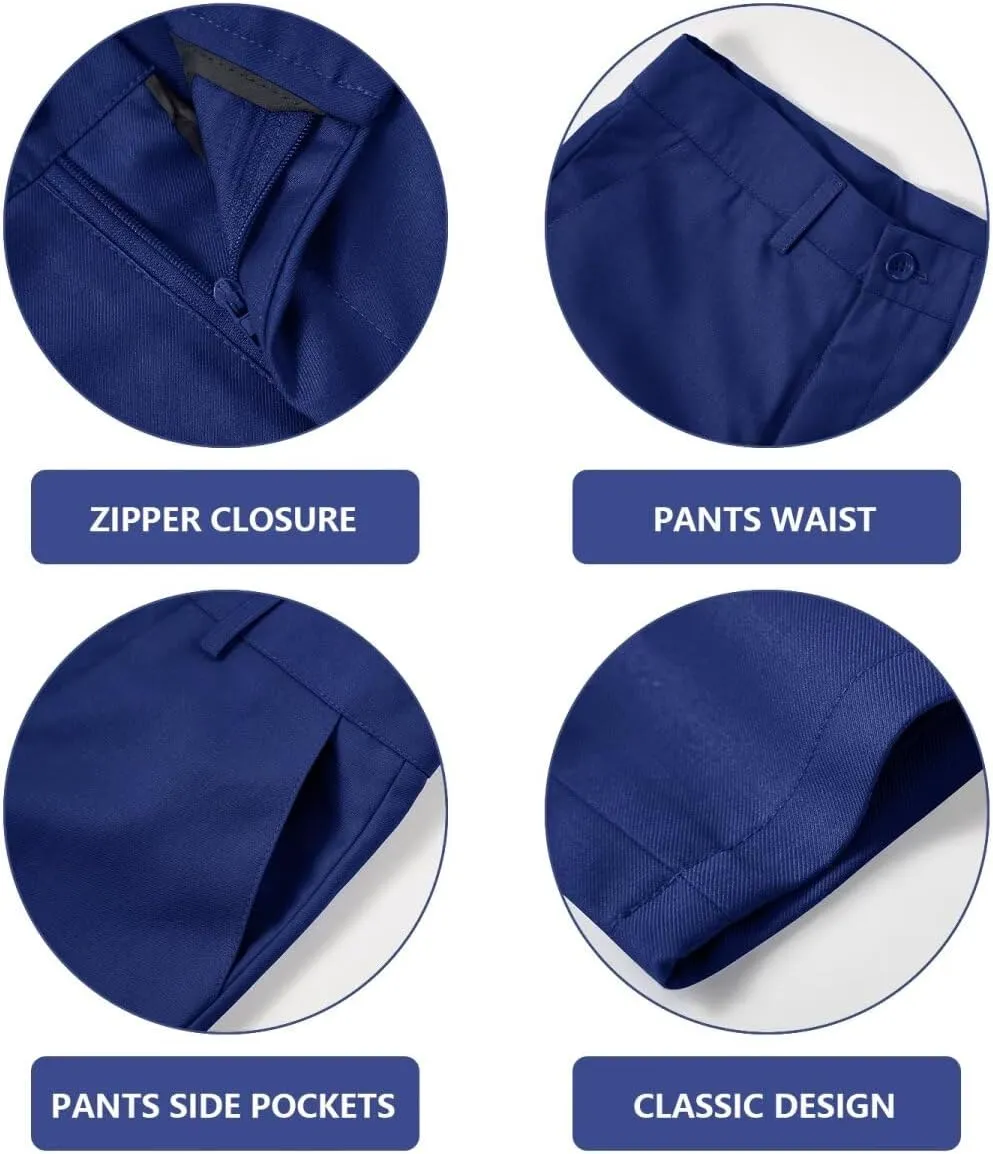 Boys Suit 4-Pieces Toddler Tuxedo Vest Pants Set Suits for Boys Communion Dress Clothes Ring Bearer Outfit