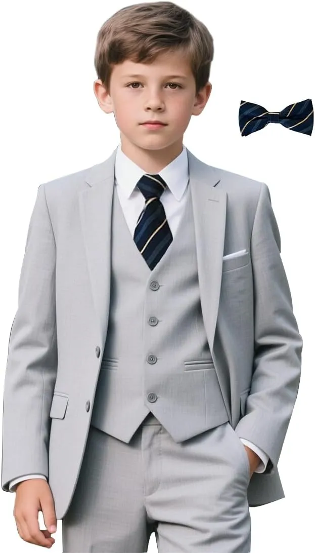 Boys Suit for Kids 6 Pieces Formal Dresswear Set Teen Boys Tuxedo Suits for Wedding Graduation
