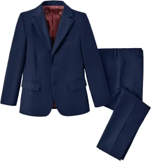 Boys' Suits 2-Piece Formal Slim Fit Suit Set for Boys Wedding Ring Bearer Outfit with Blazer and Pants