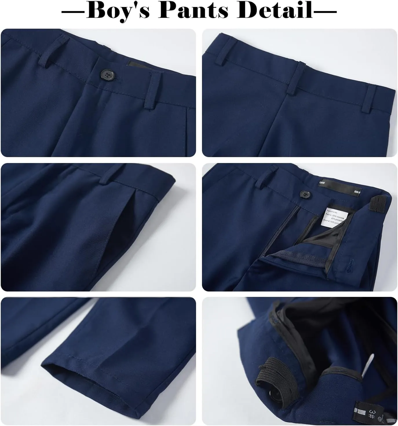 Boys' Suits 2-Piece Formal Slim Fit Suit Set for Boys Wedding Ring Bearer Outfit with Blazer and Pants