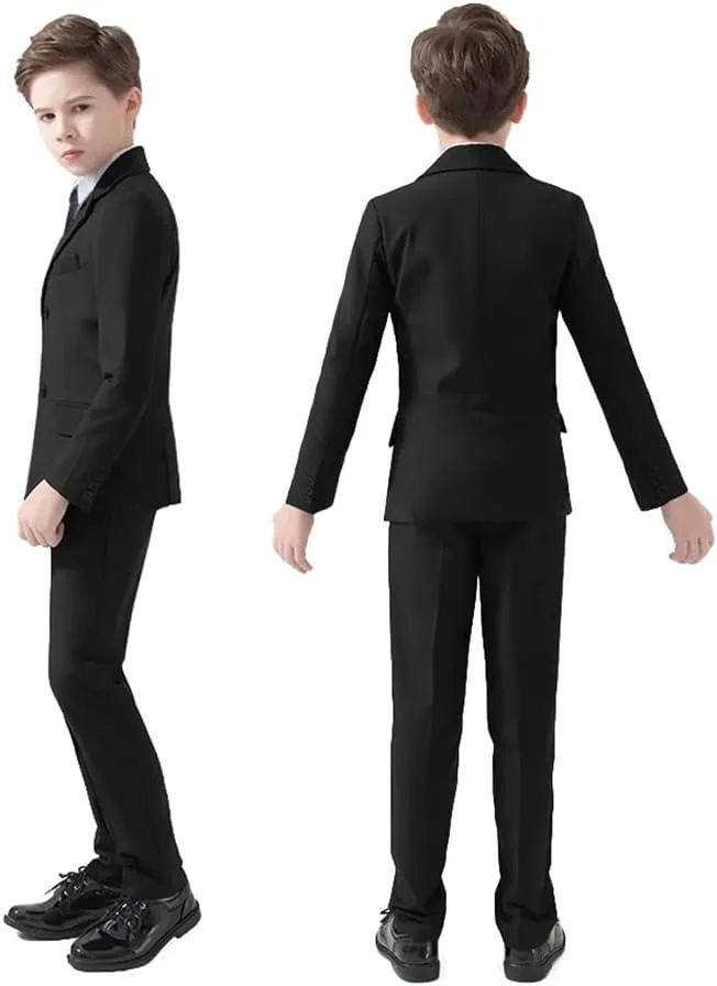 Boys Suits 5 Piece Slim Fit Suit for Kids Formal Ring Bearer Suits