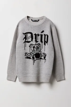 Boys Teddy Jacquard Knit Sweater
