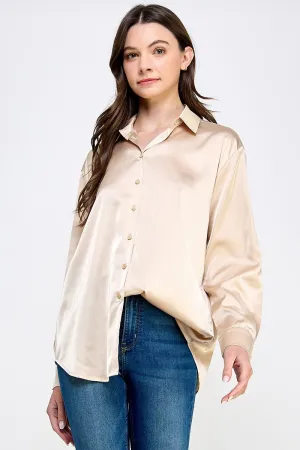 Button-down Satin Shirt