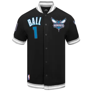 CHARLOTTE HORNETS LAMELO BALL #1 CLASSIC MEN'S WARM UP JACKET (BLACK/GRAY)