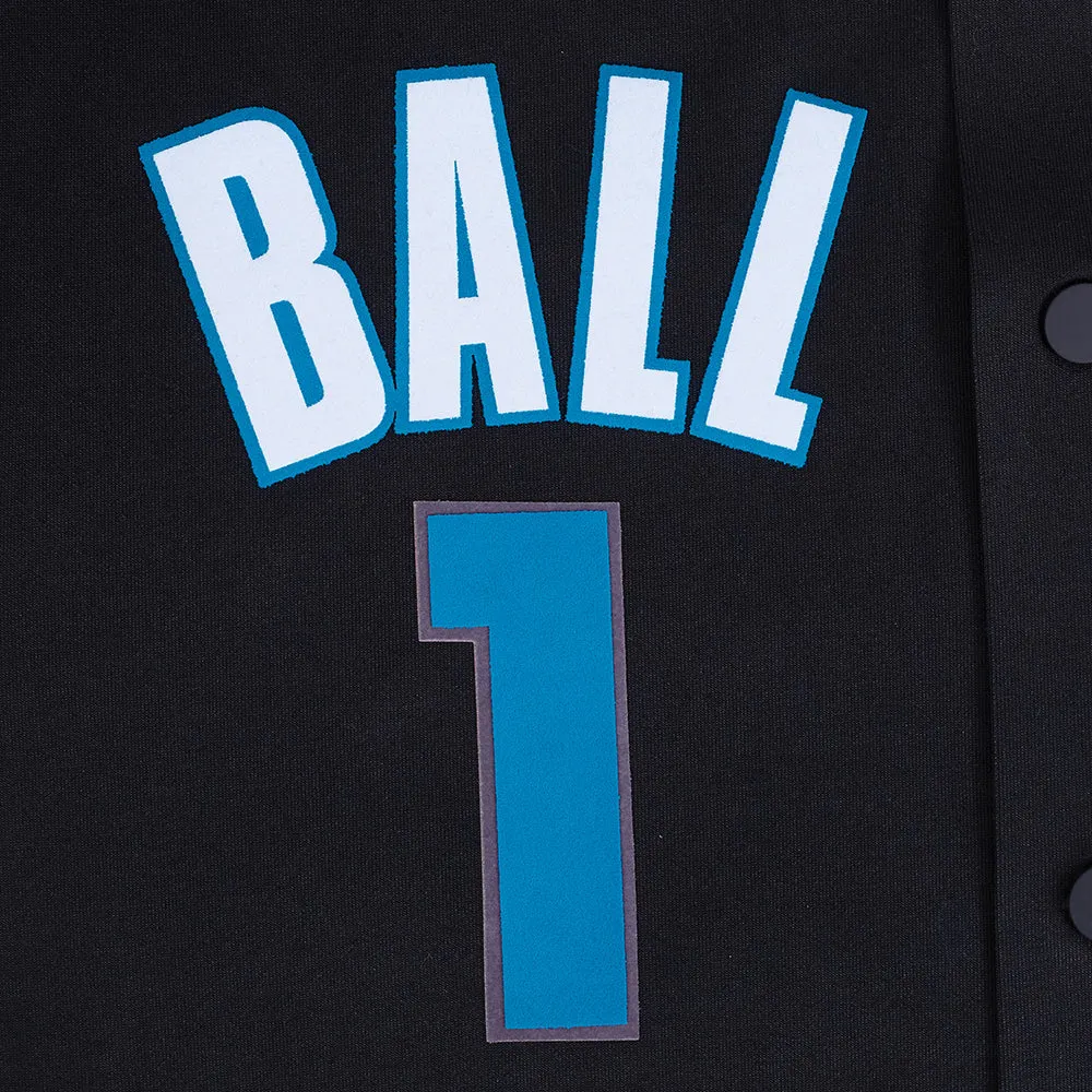 CHARLOTTE HORNETS LAMELO BALL #1 CLASSIC MEN'S WARM UP JACKET (BLACK/GRAY)