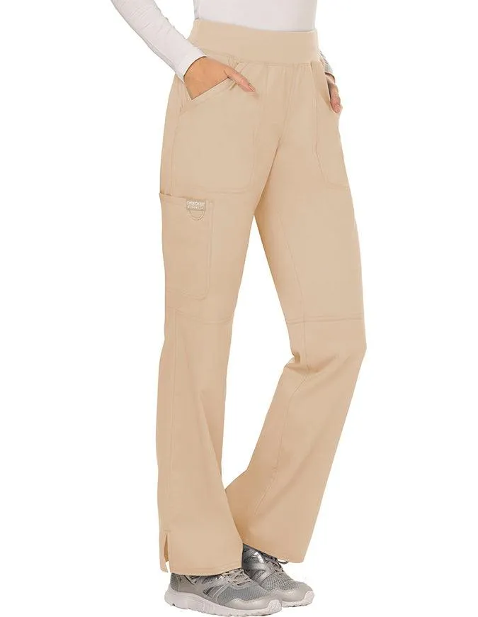 Cherokee Workwear Revolution Women's Mid Rise Straight Leg Pull-on Tall Pant