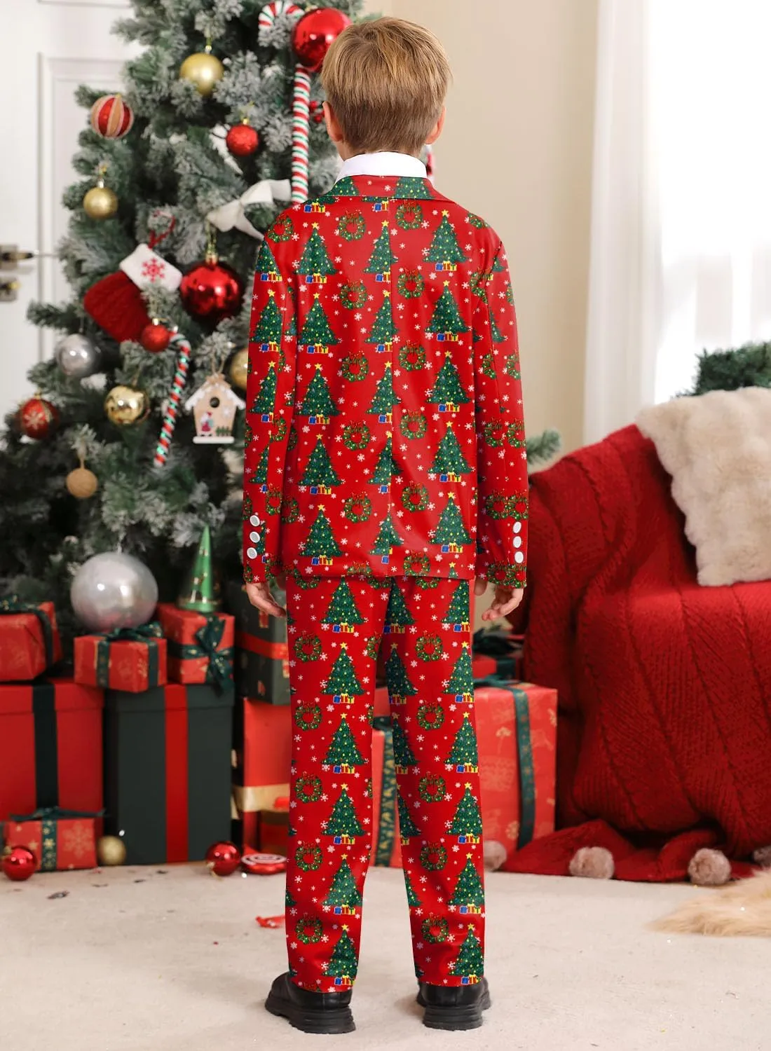 Christmas Boys Ugly 3 Piece Suits with Jacket, Pants & Tie 5-14 Years