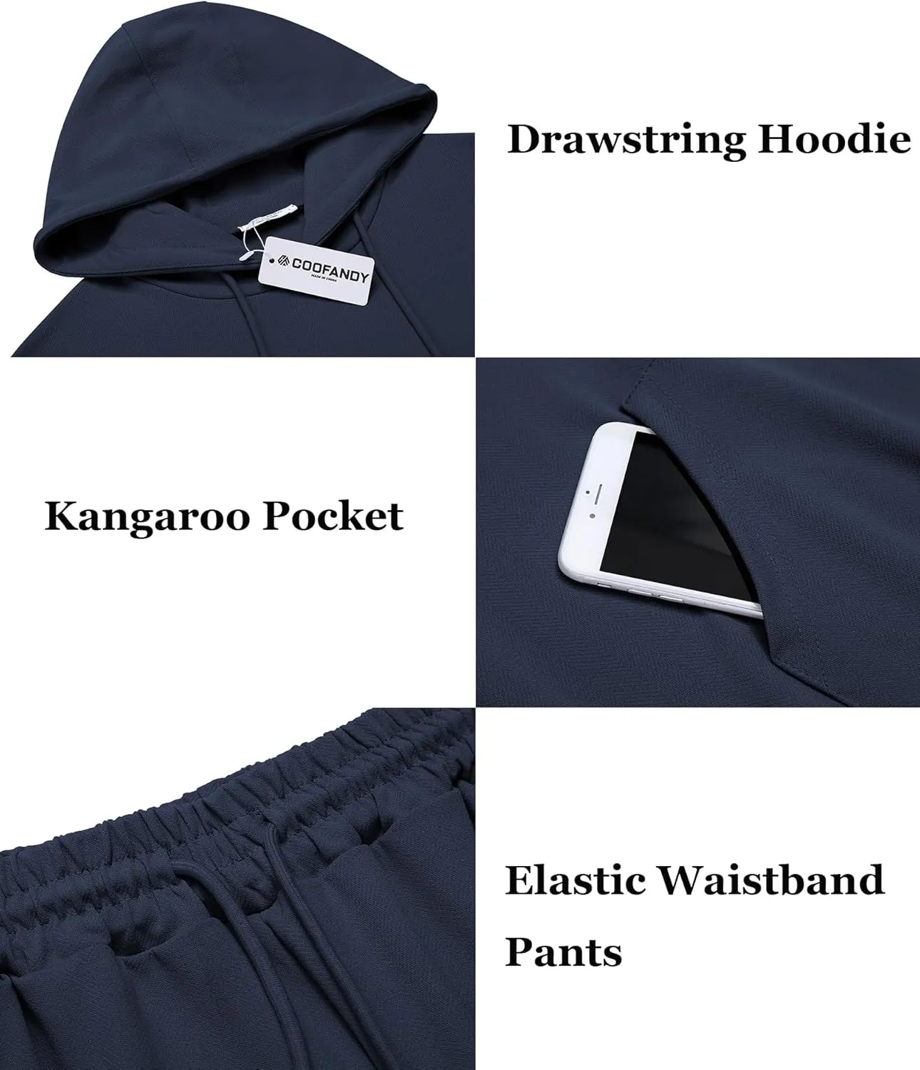 COOFANDY Men's Tracksuit 2 Piece Hoodie Athletic Sweatsuits Casual Jogging Suit Sets