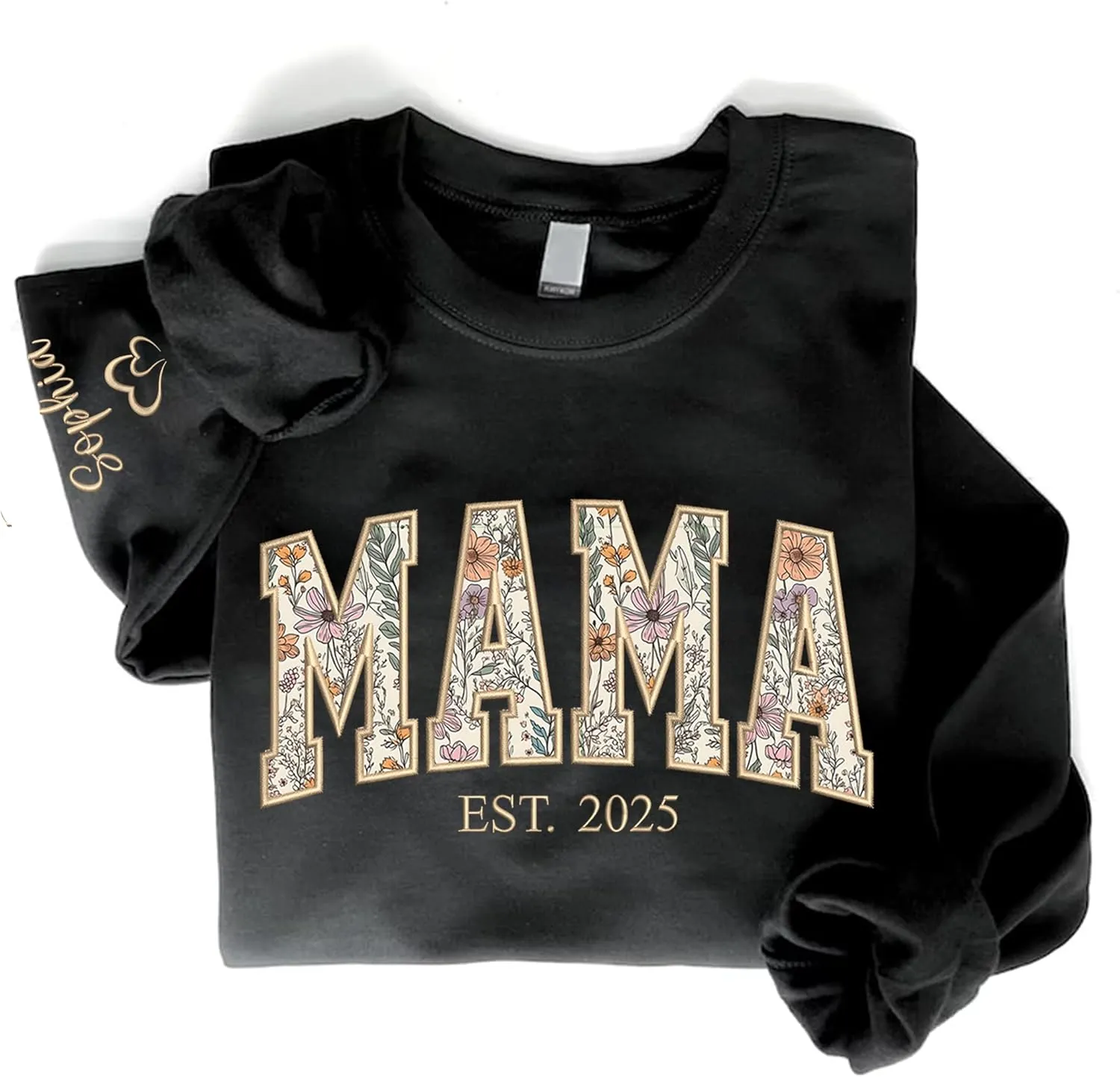 Custom Floral Applique Embroidery Grandma Sweatshirt, Grandma Gifts, Custom Mama Sweatshirt, Mother's Day