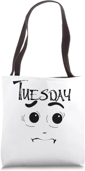 DAYS of the WEEK Tshirt 'TUESDAY' Distressed Funny Weekdays Tote Bag