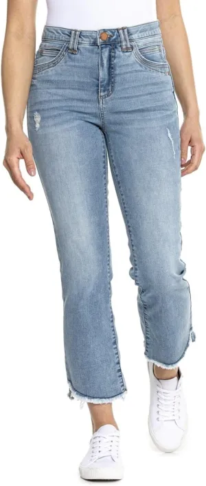 Democracy Itty Bitty More Uncut Corduroy Pants, Cropped Light Blue Vintage, 14