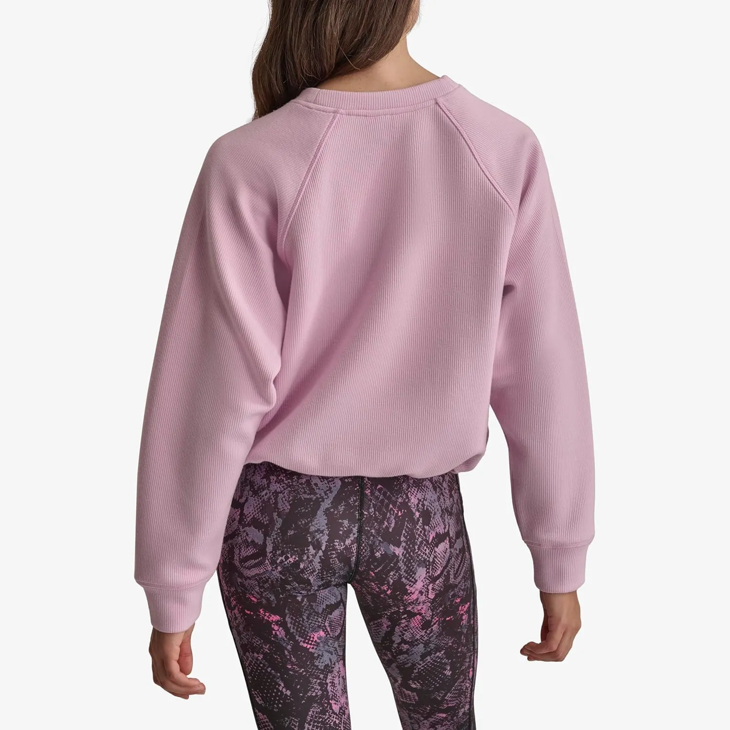 DKNY womens Drawcord Cropped Crewneck Sweatshirt