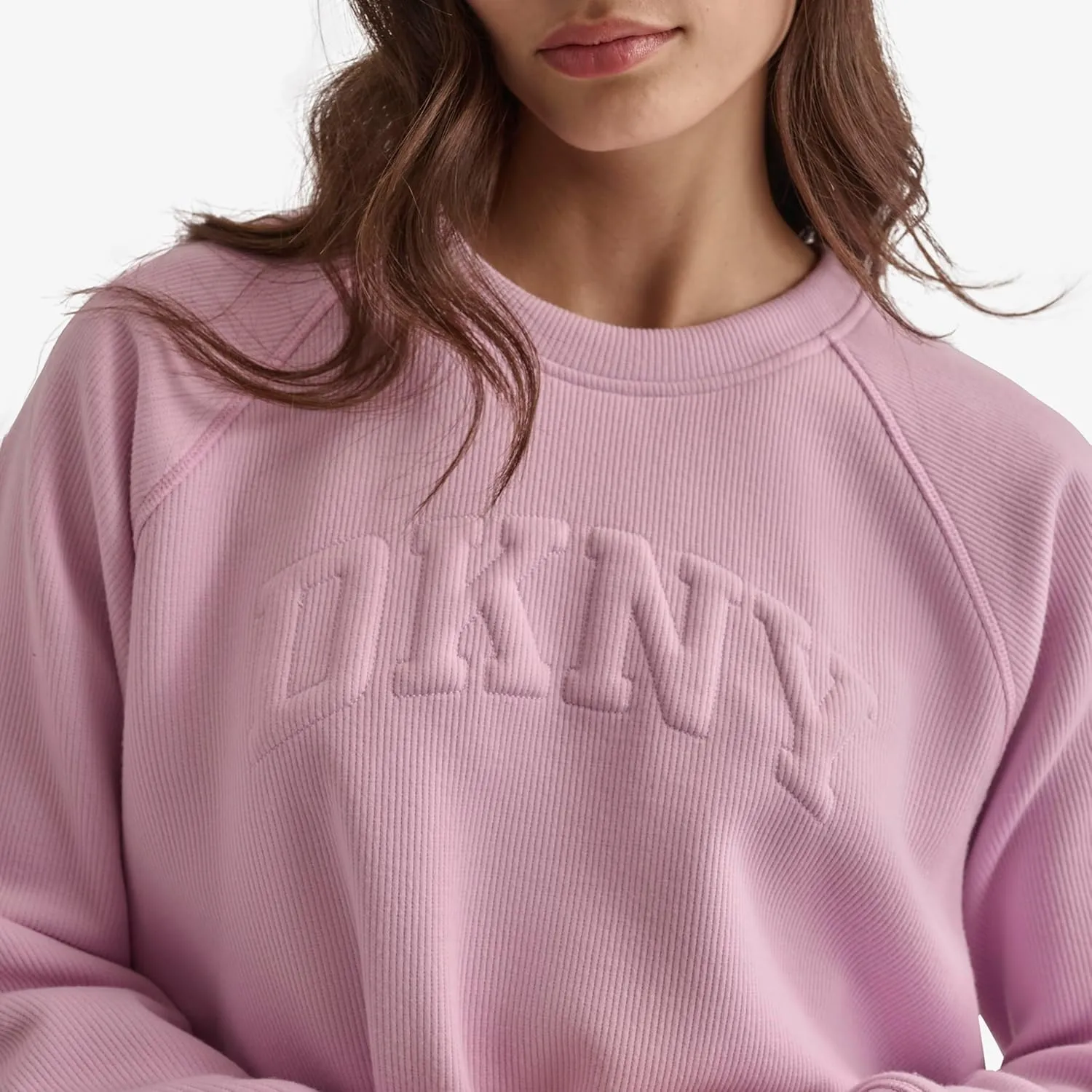 DKNY womens Drawcord Cropped Crewneck Sweatshirt