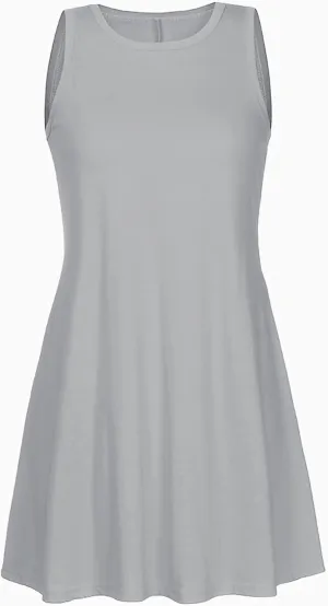 Dresses for Women 2025,Sleeveless Crewneck Summer Spring Dress Sleeveless Casual Beach Sundress Tank Dress Mini Dress