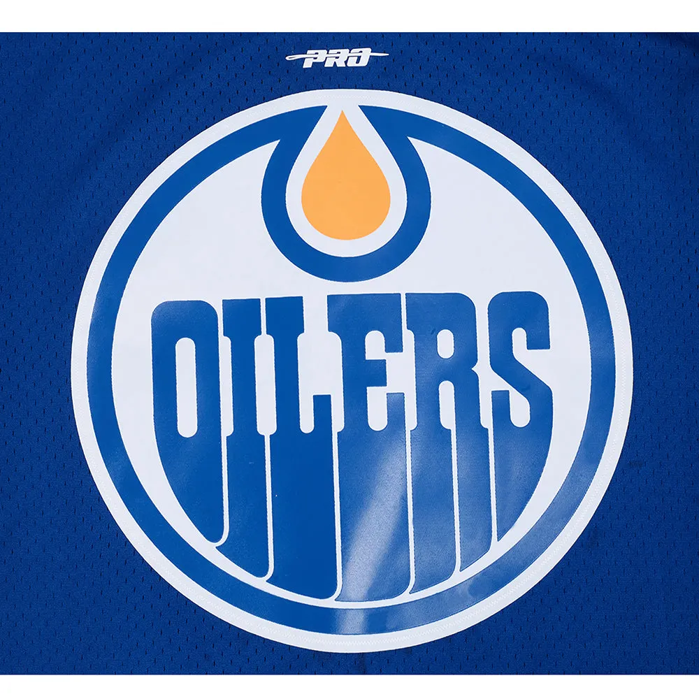 EDMONTON OILERS CLASSIC MESH MEN'S BUTTON DOWN SHIRT (DODGER BLUE)