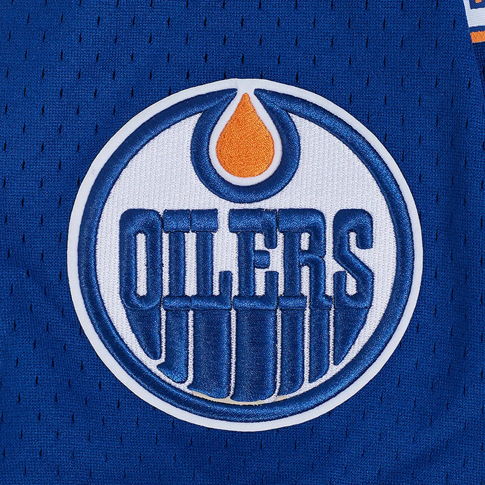 EDMONTON OILERS CLASSIC MESH MEN'S BUTTON DOWN SHIRT (DODGER BLUE)