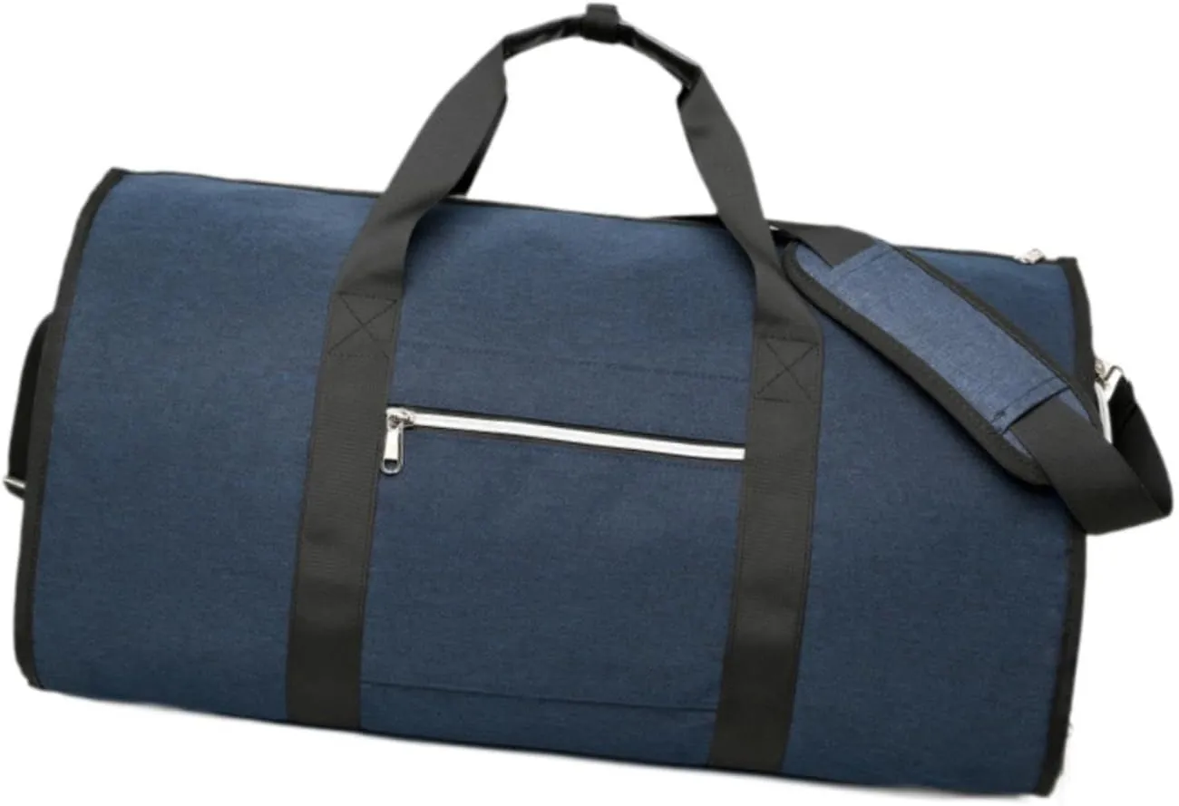 Garment Duffel Bag Suit Bag Adjustable Shoulder Strap Lightweight Travel Duffel Bag Garment Bag for Hiking Business Men Women, Blue