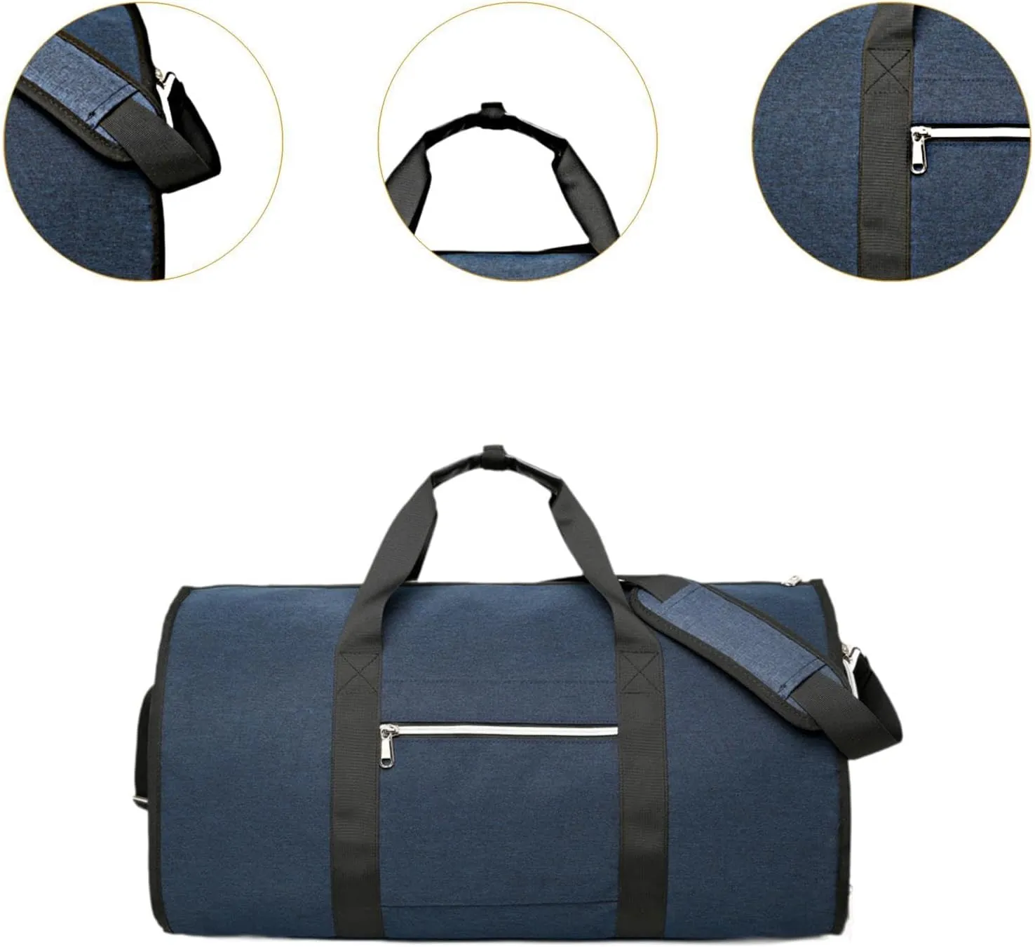 Garment Duffel Bag Suit Bag Adjustable Shoulder Strap Lightweight Travel Duffel Bag Garment Bag for Hiking Business Men Women, Blue