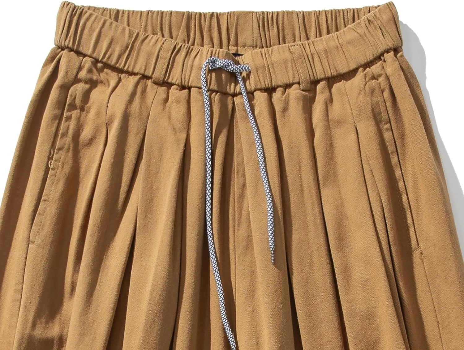 GURUNVANI Mens Wide Leg Harem Pants Japanese Loose Fit Pants Casual Elastic Waist Trouser