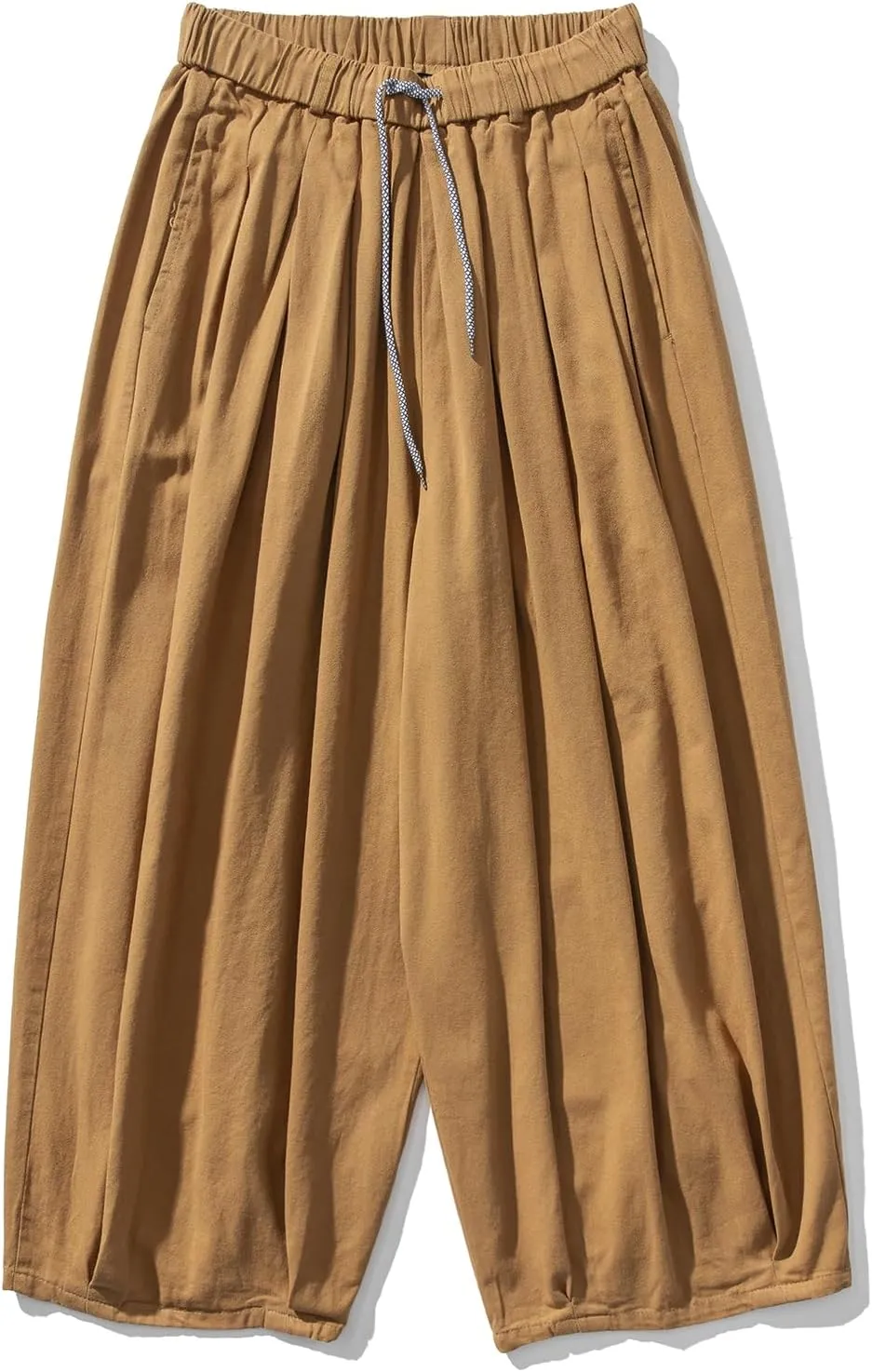 GURUNVANI Mens Wide Leg Harem Pants Japanese Loose Fit Pants Casual Elastic Waist Trouser