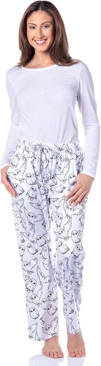 Harry Potter Womens' Hedwig Owl Character Tossed Print Sleep Pajama Pants