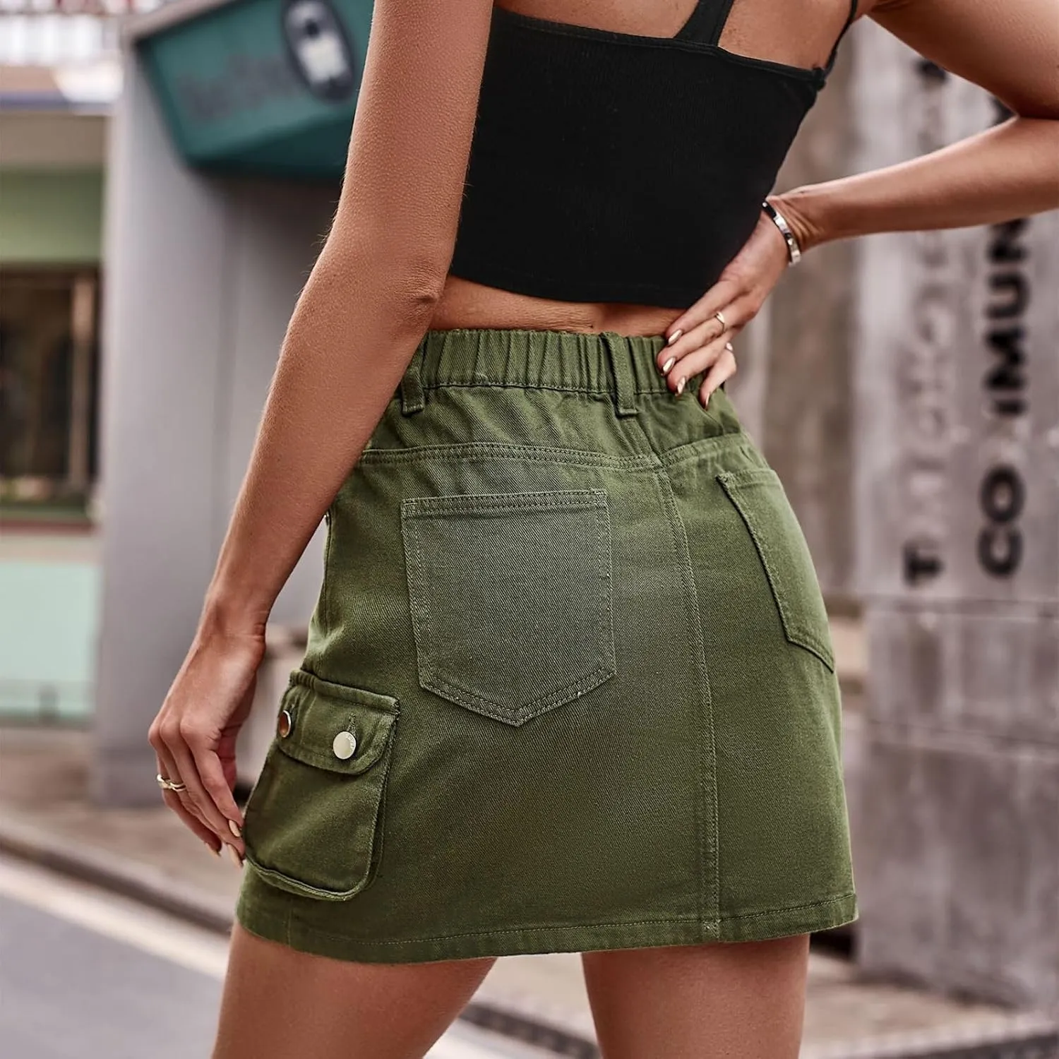 Jean Skirts for Women High Waisted Denim Shorts Trendy Knee Length Short Jean Dress Summer Casual Bottom Short Pant