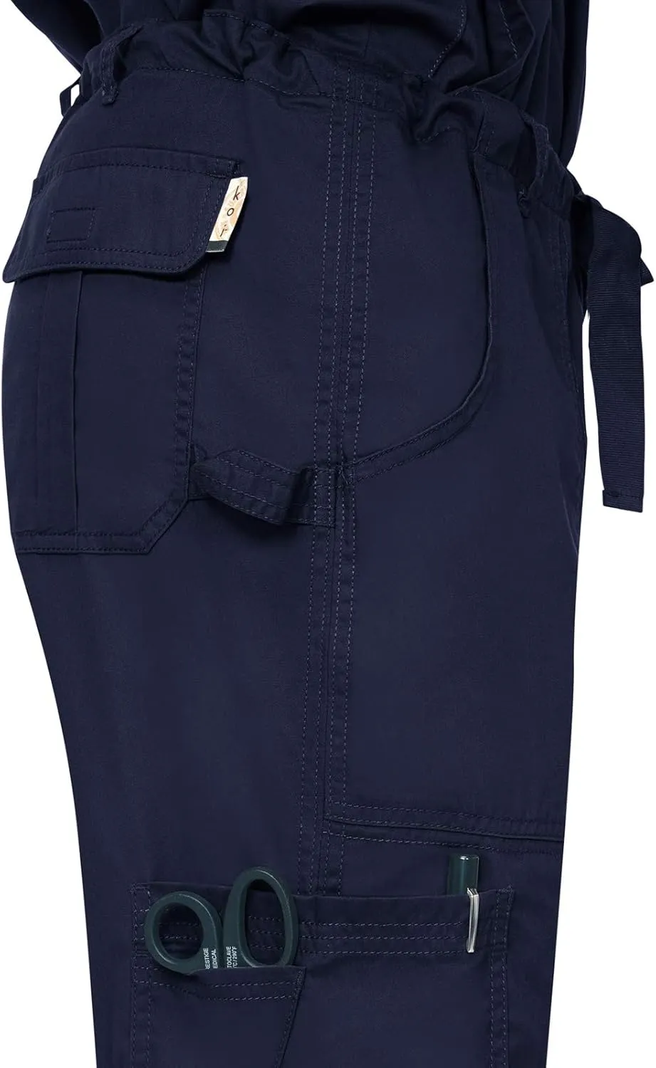 KOI James Elastic Men's Scrub Pants with Zip Fly and Drawstring Waist