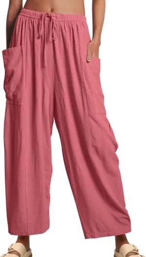 Lapidata Linen Pants,Wide Leg Loose Cotton Linen Pants, Summer Beach Vacation Pants for Women,Palazzo Harem Pants