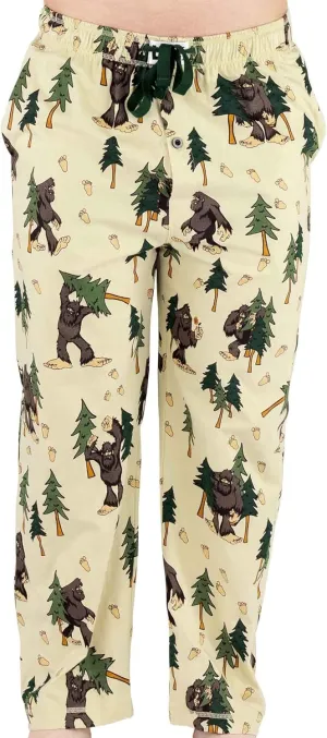 Lazy One Bear & Bigfoot Pajama Pants For Men, Men's Separate Bottoms, Lounge Pants, Funny, Humorous
