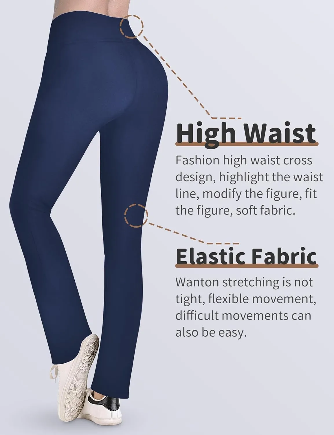 Leggings with Pockets for Girls Solid Black Stretch High Waist Tummy Control Workout Dance Bootcut Yoga Pants